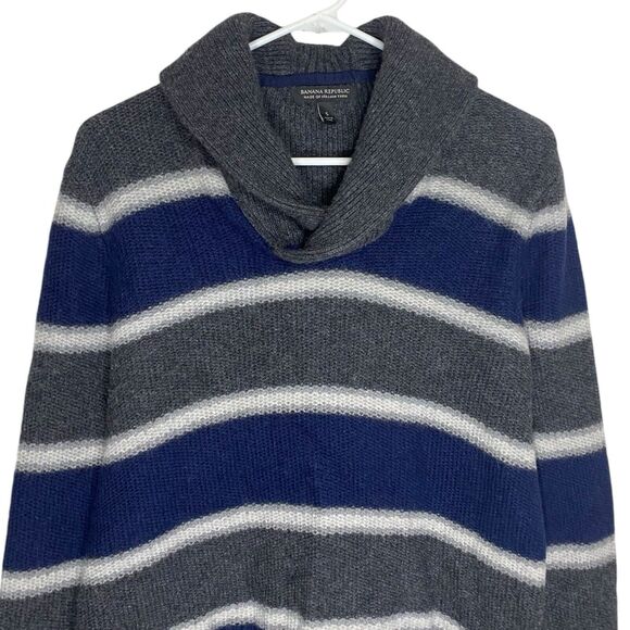Banana Republic Sweater Mens S Striped Merino Wool Shawl Collar Preppy Academia - Picture 4 of 11
